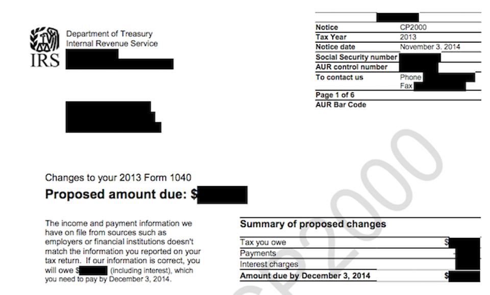 Receive An Irs Cp 2000 Notice Beware Dopkins Co Llp